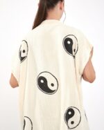 بنطلون يين يانغ بنطلون أسود سترة موسلين