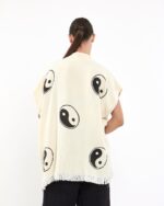 بنطلون يين يانغ بنطلون أسود سترة موسلين