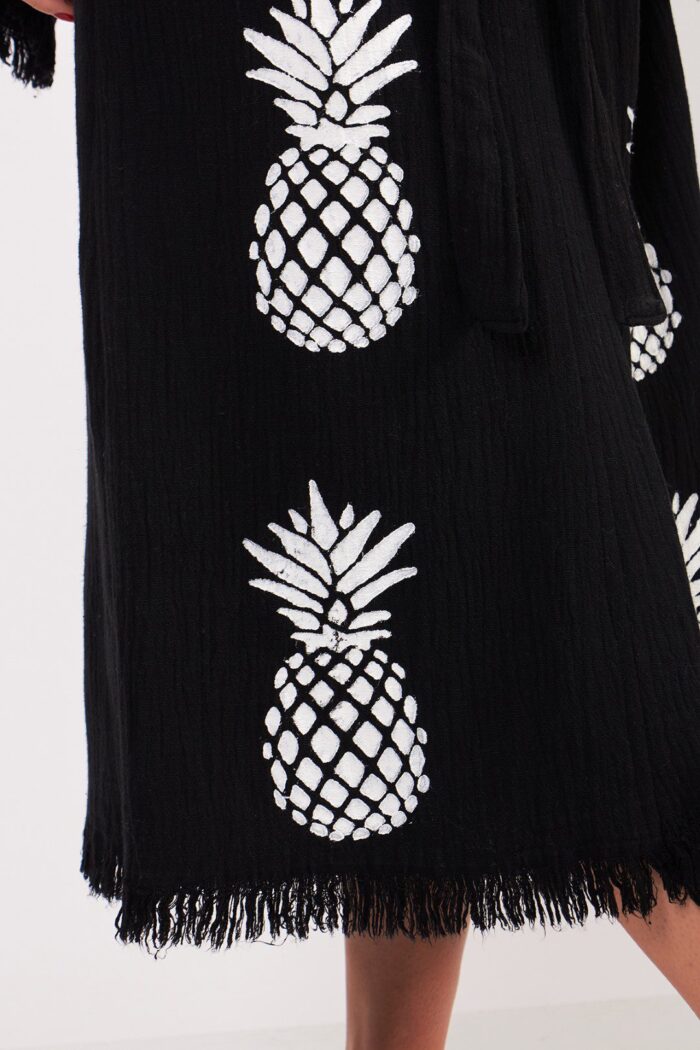 ananas-desenli-tas-baskili-pamuklu-kimono-siyah-6 Ananas Desenli TaŠBaskılı Pamuklu Kimono Siyah - Image 6
