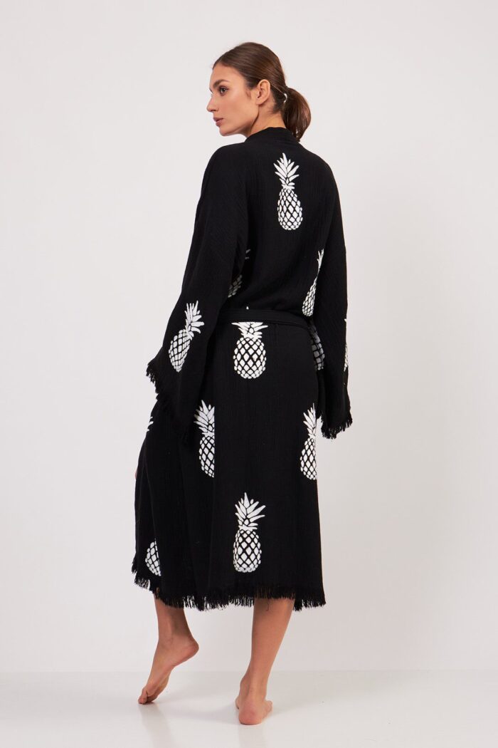 ananas-desenli-tas-baskili-pamuklu-kimono-siyah-8 Ananas Desenli TaŠBaskılı Pamuklu Kimono Siyah - Image 4