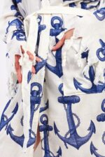 Anchor Fiskon Baskılı Pamuklu Müslin Kimono - الصورة 3