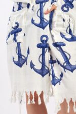 Anchor Fiskon Baskılı Pamuklu Müslin Kimono - الصورة 8